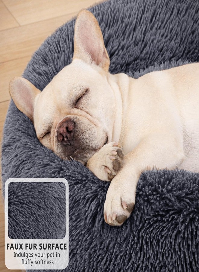 MIXJOY Orthopedic Dog Bed Comfortable Donut Cuddler Round Pet Beds Ultra Soft Washable Dog and Cat Cushion Bed (20''/23''/30'') (30'', Grey-Blue) - Image 3